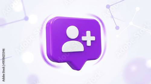 Purple Speech Bubble with User Icon.