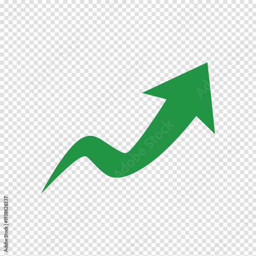 A bold upward trending arrow symbolizing growth and progress in business or finance Vector