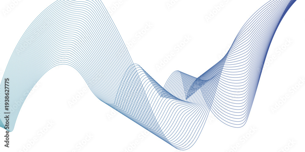 Fototapeta premium Lines repeat ornament technology digital waves business. Abstract texture motion mesh vector modern design. Minimal seamless lines wavy pattern in blend. 