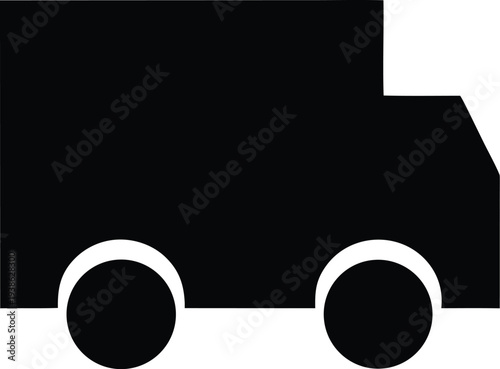 truck silhouette vector illustration on transparent background