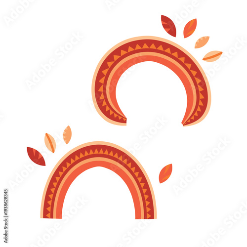 Rainbow icon on a transparent background. Detailed isolated symbol. Cute vector illustration. Scandinavian doodle style.