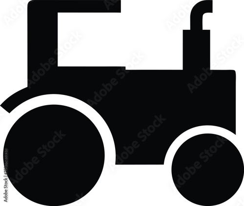 tractor silhouette vector illustration on transparent background