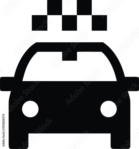 taxi silhouette vector illustration on transparent background