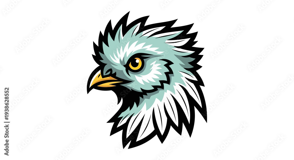 Fototapeta premium Illustration of Eagle Head with Feathers.