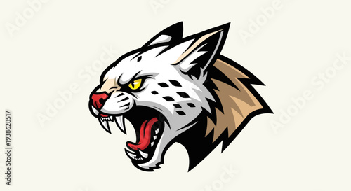 Cartoon Leopard Head with Open Mouth.