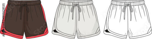 Set of 3 athletic shorts vector
