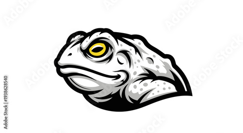 Detailed Illustration of a Frog Head.