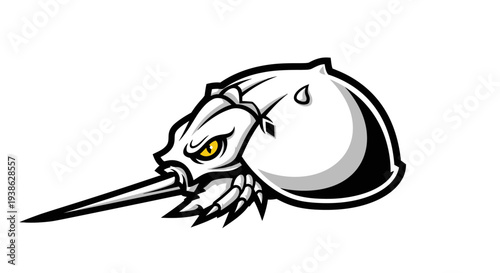 Illustration of Swordfish Head with Sharp Bill.