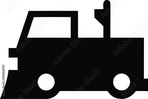 plow truck silhouette vector illustration on transparent background
