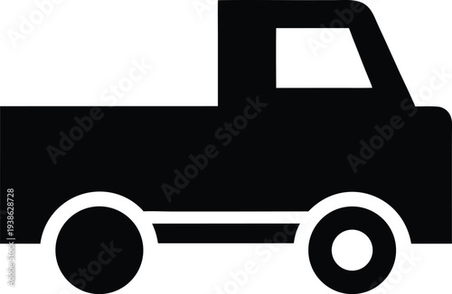 pickup truck silhouette vector illustration on transparent background