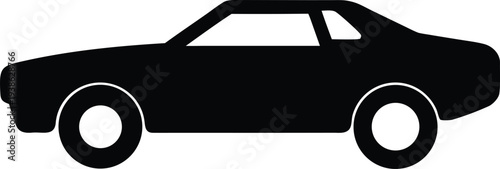 muscle car silhouette vector illustration on transparent background