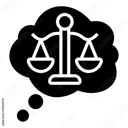 Scale of Justice icon, vector illustration.