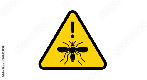 Yellow biohazard danger warning sign with black symbol in triangle isolated safety icon illustration