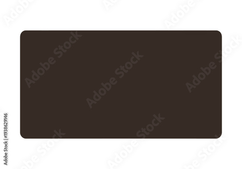 A plain dark brown rectangular object with rounded corners.