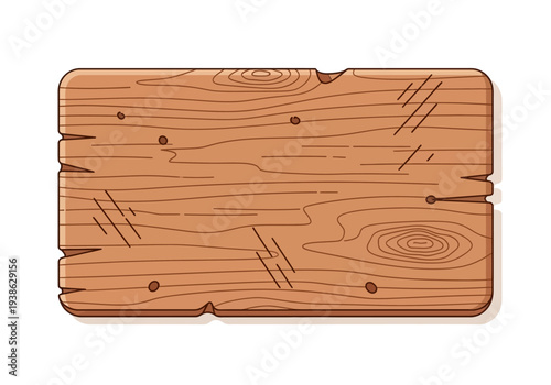 Rustic Wooden Sign Board with Natural Wood Grain Texture.