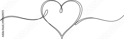 A simple hand drawn heart symbol with flowing lines