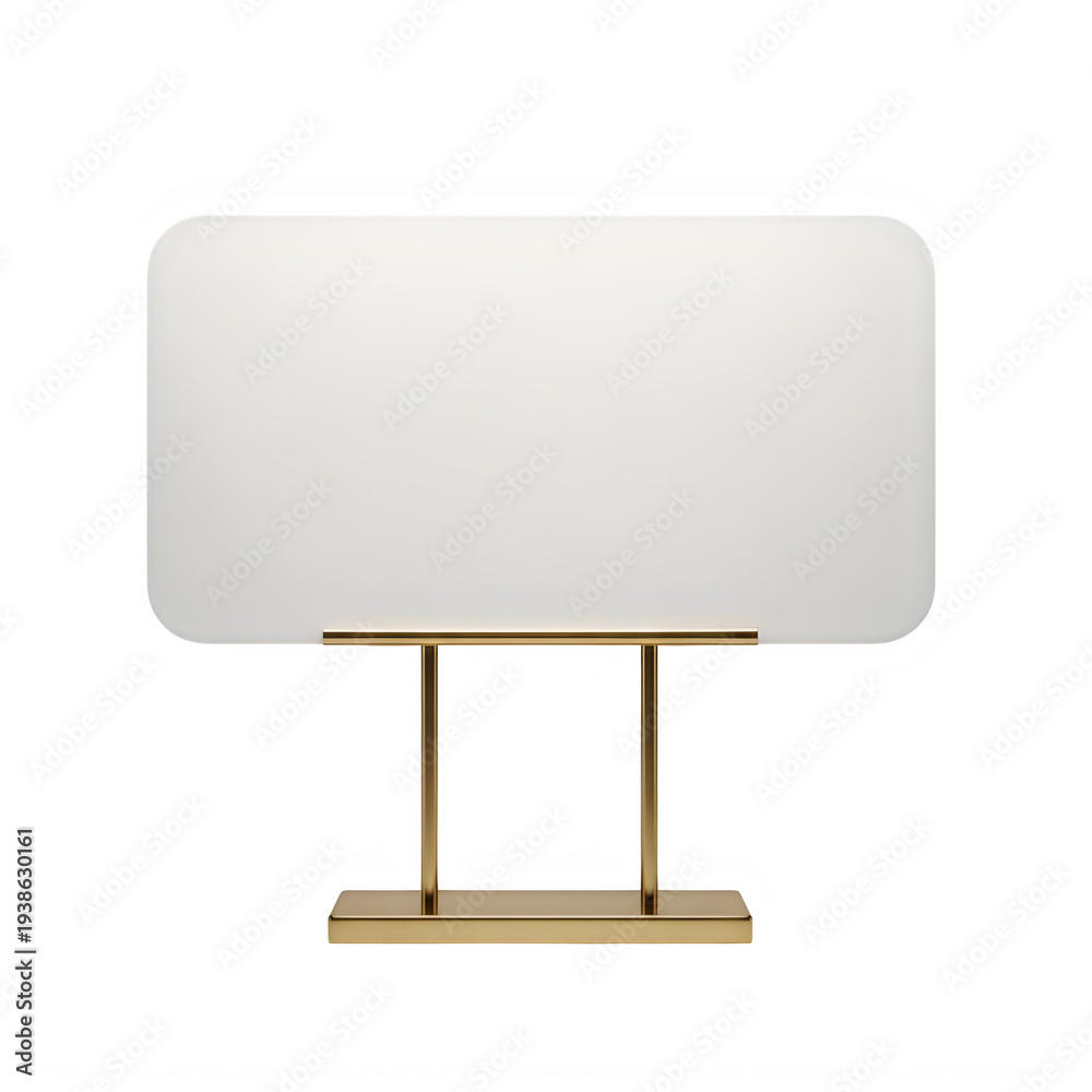 Fototapeta premium A gold and white table lamp on a plain background