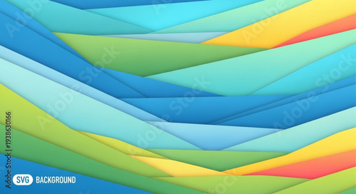 Vibrant abstract background with layered colorful waves and dynamic shapes.