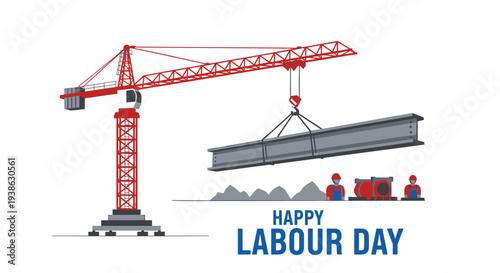 Labour Day construction worker illustration vector
