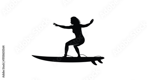 Silhouette of a woman surfing on a wave with a paddleboard