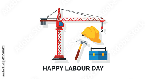 Labour Day construction icons vector
