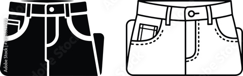 Black and white of folded jeans pants denim clothing fashion