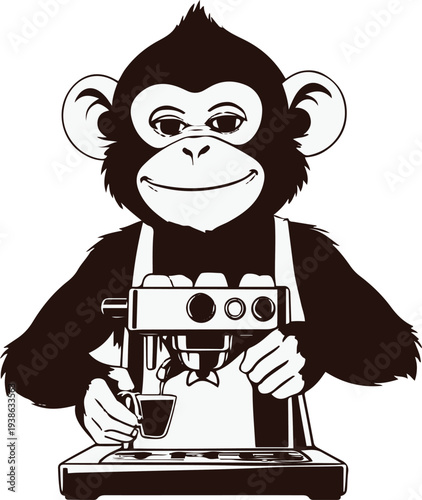  Squirrel farmer collecting nuts into basket, side harvesting view, bold thick black clean outline, vector sticker style, white background 1