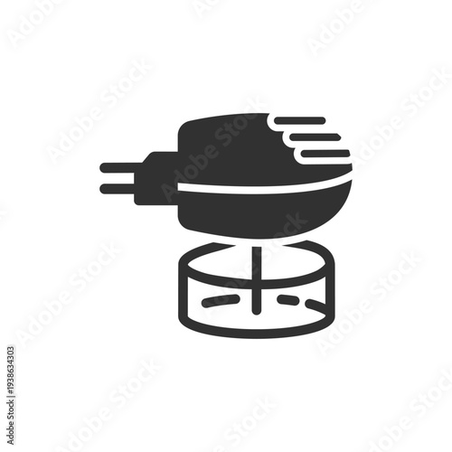 Electric plug insect repellent device icon. Mosquito repellent vaporizer. Monochrome black and white symbol