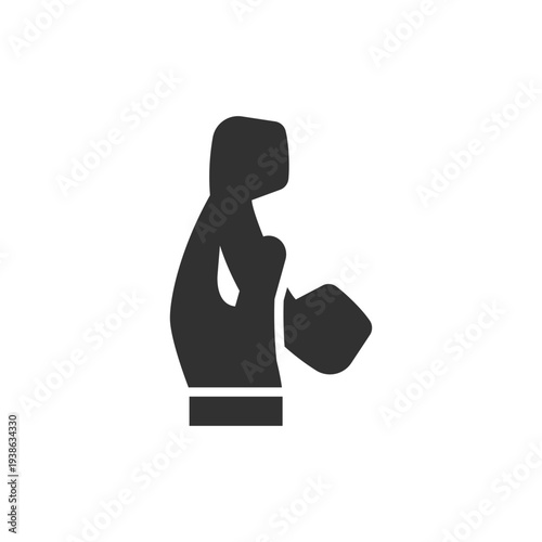 Hand holding phone handset icon. Telephone communication and call support. Monochrome black and white symbol