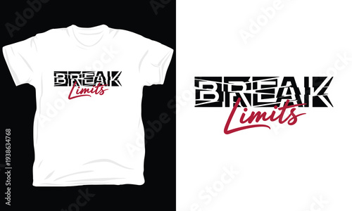 Break limits vector illustration featuring glitched typography for modern streetwear design