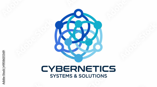 This logo illustrates a digital network design with interconnected circles in varying shades of blue, emphasizing technology, connectivity, and innovative solutions for businesses.