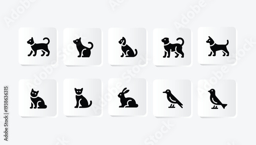 Clean minimal pet icon set