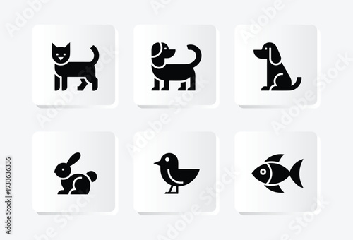 Clean minimal pet icon set