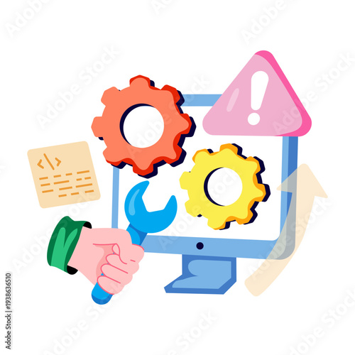 Modern design illustration of computer repair 