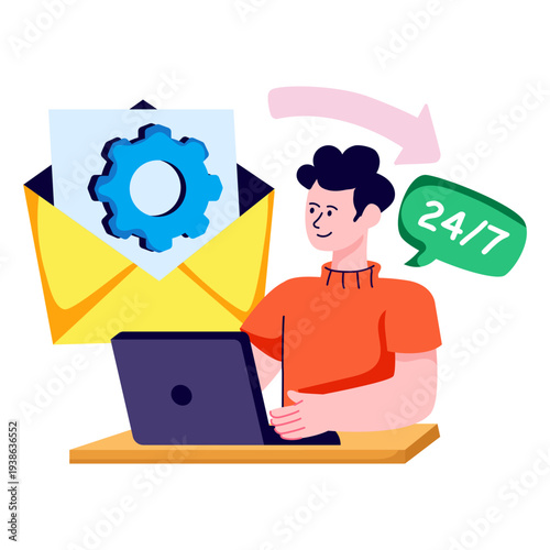 Premium download illustration of customer email 