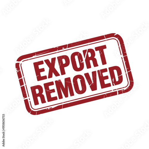 A red rubber stamp with the words "EXPORT REMOVED" is shown against a white background.