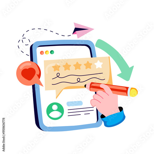 A creative design illustration of write feedback 