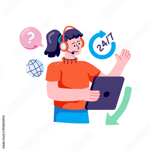 A unique design illustration of online helpline 