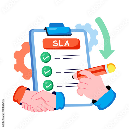 Trendy design illustration of service level agreement 