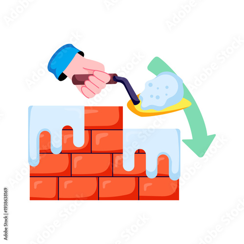 A perfect design illustration of wall construction