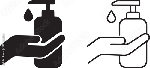 Hand applying liquid soap from a dispenser, illustrating hygiene and handwashing.