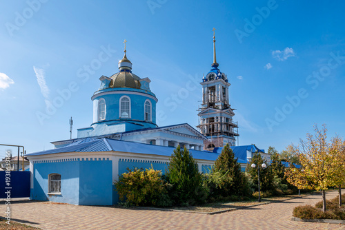 Zadonsk, Lipetsk Oblast, Russia, September 21, 2025: Cathedral of the Dormition of the Blessed Virgin Mary
