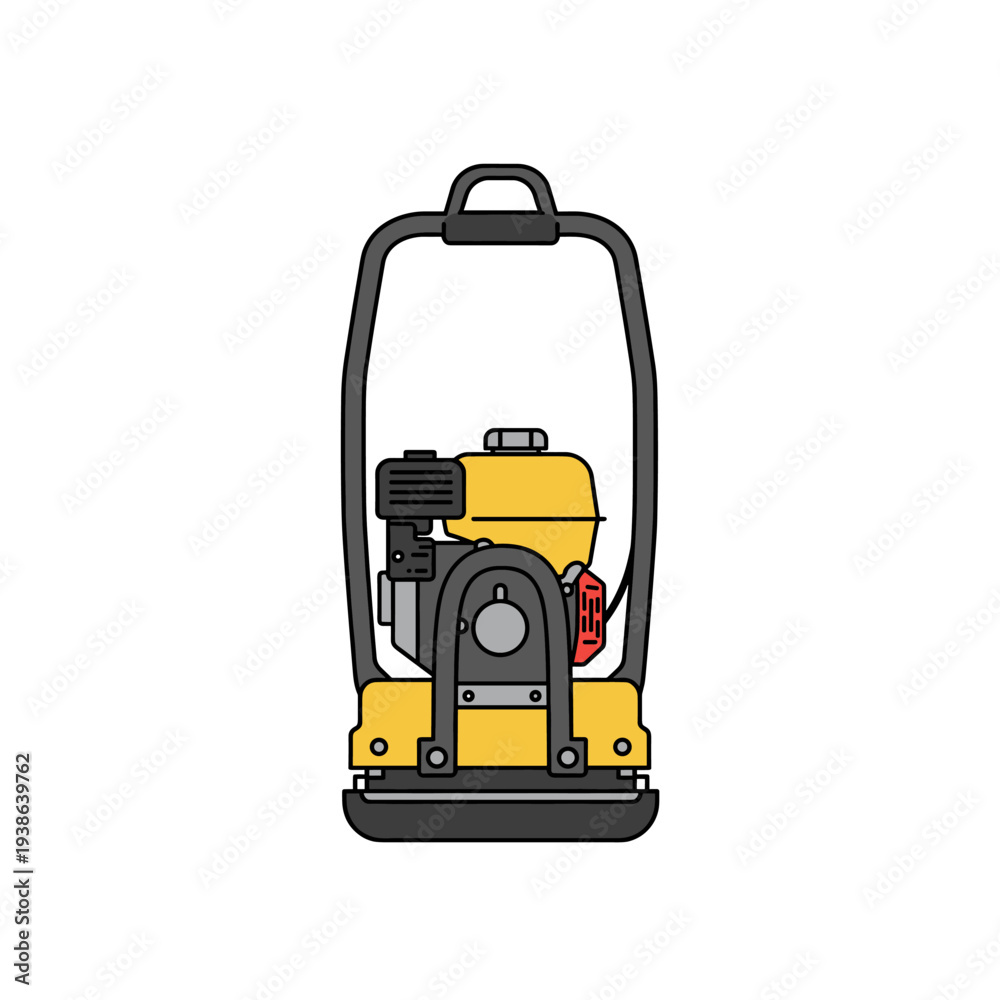 Naklejka premium portable road compactor machine illustration