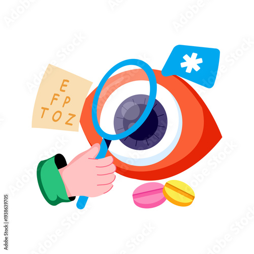 A unique design illustration of eye checkup 