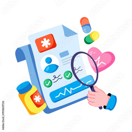 A unique design illustration of medical history 