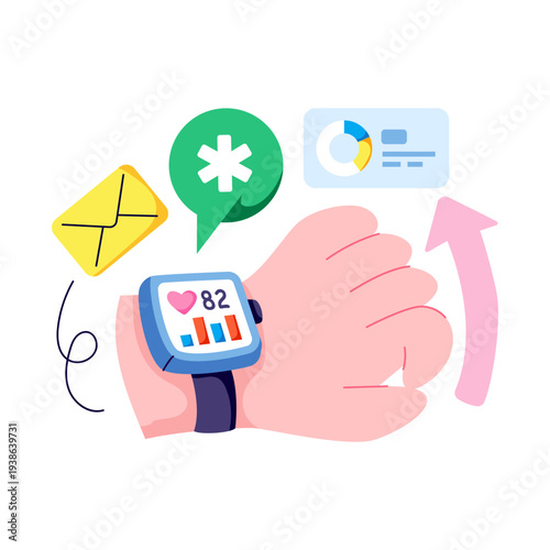 Trendy vector design of fitness tracker