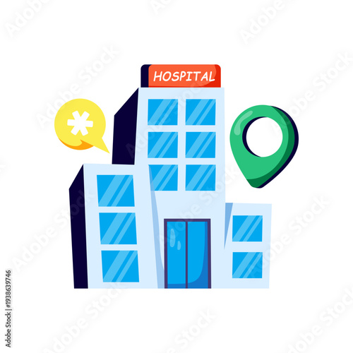Modern design illustration of hospital building 