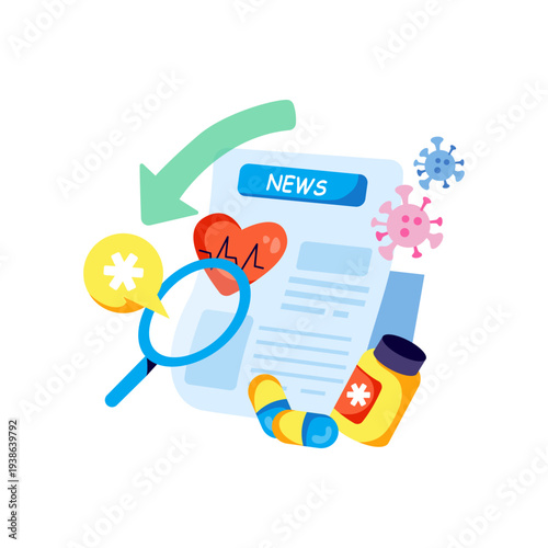 An eye catching design illustration of medical news 
