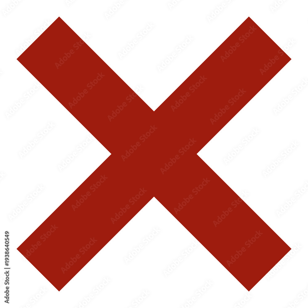 Obraz premium Red Cross Sign. Red Cross Mark, No, Delete Icon. Stop Sign, Cancel Symbol. 