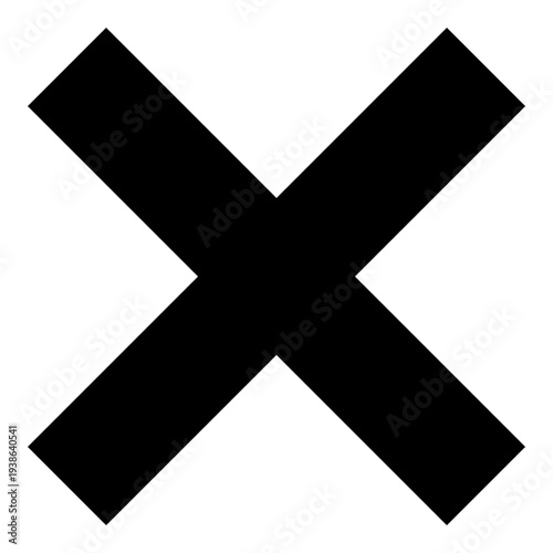 Black Cross Sign. Red Cross Mark, No, Delete Icon. Stop Sign, Cancel Symbol.	